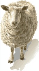 Sheep portrait on white background