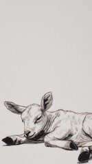 Sleeping lamb illustration