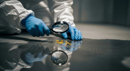 Crime Scene Investigation with Magnifying Glass