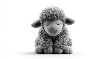 Gray sheep figurine illustration