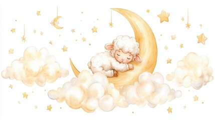 Sheep sleeping on the moon