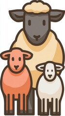 Sheep family illustration
