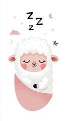Sleeping sheep illustration