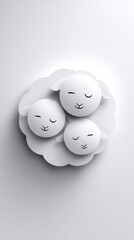 Three sheep resting on cloud illustration