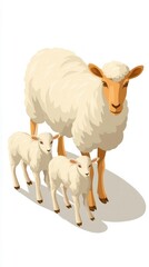 Sheep family illustration