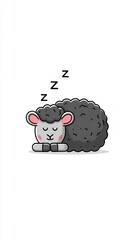 Cartoon sheep sleeping illustration