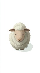 Cute fluffy sheep illustration