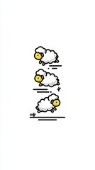 Cartoon sheep jumping illustration