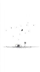 Simple night landscape illustration