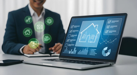 Laptop with Real Estate Application