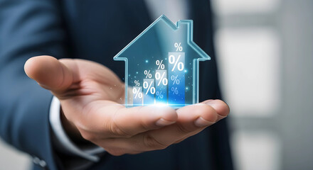 House Interest Rate Increase Concept on Hand