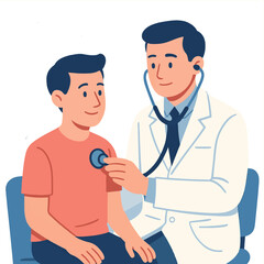 Confidentsmiling doctors, nurses, and patients in professional medical uniform with stethoscopes at the hospital clinic