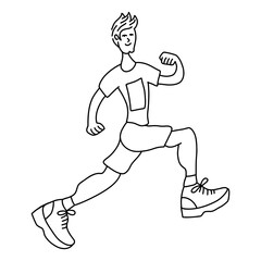 running illustration in unique line art 