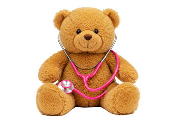 Obraz premium Illustration of Teddy Bear with Stethoscope a Medical Care Concept