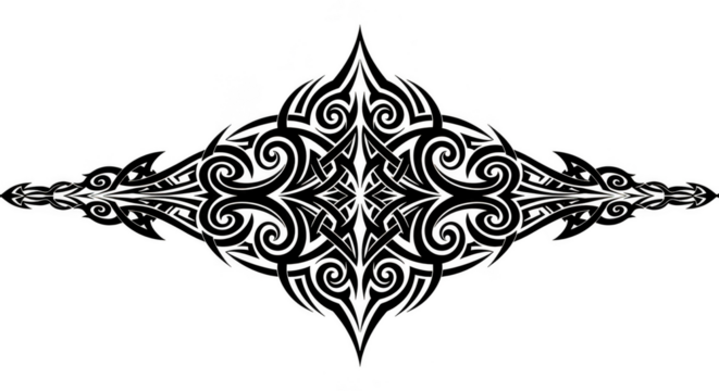 Abstract Illustration of Geometric Space with Colorful Pattern in Black