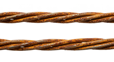 Isolated PNG Rusted Metal Cable Rope With Transparency Background