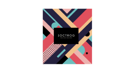 Abstract Illustration with Colorful Geometric Shapes and Diagonal Lines