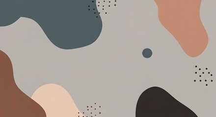 Abstract Organic Shapes and Patterns in Earthy Tones for Modern Background Design