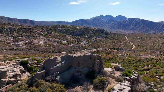 Aerial view of four peaks in Tonto National Forest, United States.