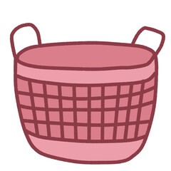 wicker basket isolated on white