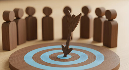 Target with Arrow and Wooden Figures