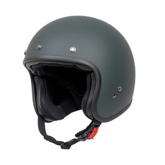 Fototapeta premium Matte Gray Open Face Motorcycle Helmet isolated on a transparent background