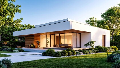 Modern house in garden