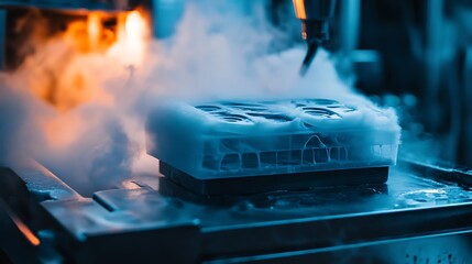 Machining Process Creating a Product with Steam and Precise Cutting