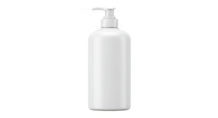 White Plastic Bottle With Pump With Transparent Background Illustration