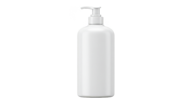 White Plastic Bottle With Pump With Transparent Background Illustration