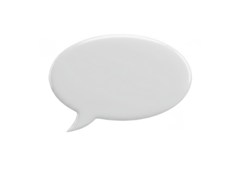 White Speech Bubble Communication 3D Render on Transparent Background