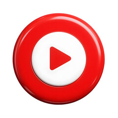  Play Button in Glossy Red Circle PNG