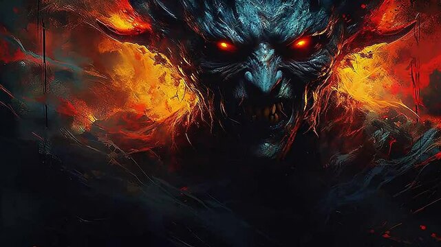 abstract colorful demons video,ai generative