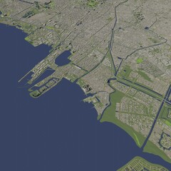 3D illustration of city and urban in Jakarta Indonesia