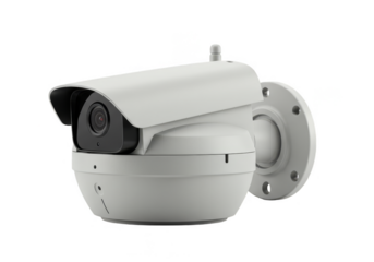 Isolated Realistic White Security Camera System For Safety and Security