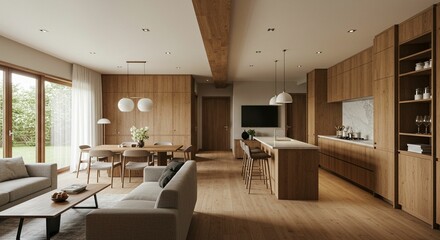 Open concept modern house interior