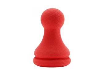 Isolated Red Chess Pawn Piece On Transparent Background In Studio