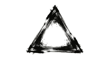 Abstract Triangle Shape Outline Scribble Design On Transparent Background