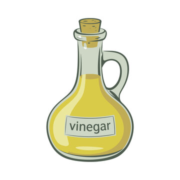 yellow vinegar bottle with cork clip art preview
