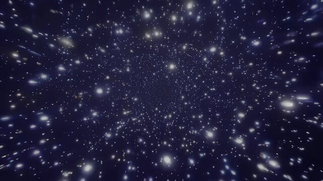 Endless cosmic journey through a star-filled universe with captivating light effects and infinite depth perception at high speed Generative AI