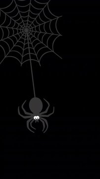 Creepy Spider Web Animation Halloween Spider Animation Spooky Halloween Element with Alpha Channel