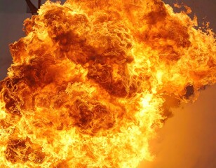 Fiery explosion close-up