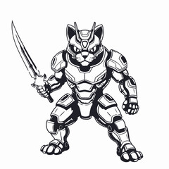 Fototapeta premium a cat vector AI for Design 