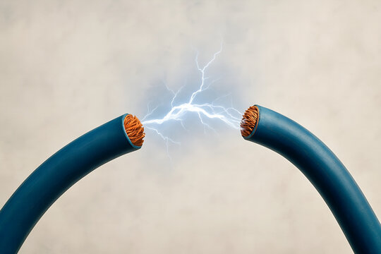 electricity sparking between two wires
