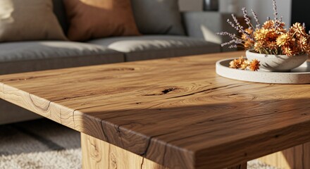 Cozy Coffee Table with Candles and Dried Flowers