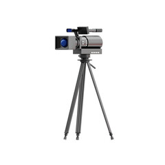Professional camera and tripod 3d icon. Professional camera on tripod stand