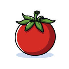 Illustration Vector Graphic Cartoon of a Fresh Red Tomato
