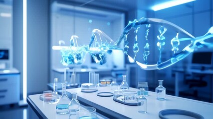 3d dna hologram in laboratory - Powered by Adobe