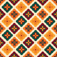 Flower pattern with autumn colors on beige background, background decoration, printable