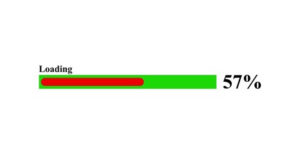 Progress bar showing 57 percent completion with the word loading above